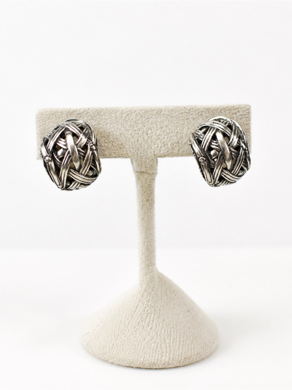 John Hardy Sterling Silver Statement Earrings